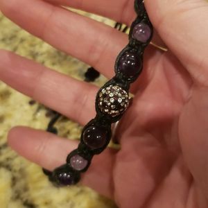 Purple & black stone bracelet